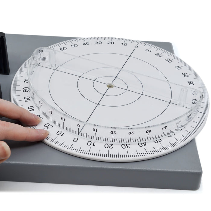 Eisco - Reflection and Refraction Apparatus Set - Study Wave Properties, Snell's Law, and Index of Refraction - Includes Light Source, Slit Attachments, and Acrylic Mediums for Classroom Use