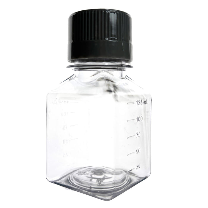 Eisco - Pack of 24, 125mL PET Media Bottles with HDPE Caps, Non-Sterile, Leakproof, Tamper-Evident, Lab-Grade, Ideal for Lab Reagents, Buffers & Biopharmaceutical Processing