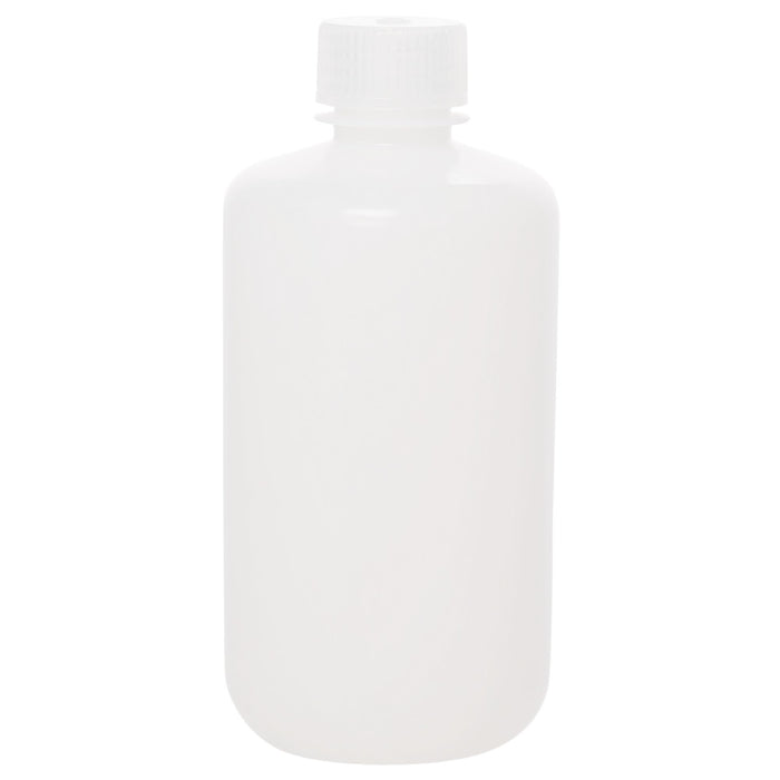 Eisco - Bulk Pack of 250, 250mL Narrow Mouth HDPE Translucent Reagent Bottles with Polypropylene Caps, Non-Sterile, Leak-Proof, Chemical Resistant Laboratory Storage Bottles, -100 to 120°C Temperature Range