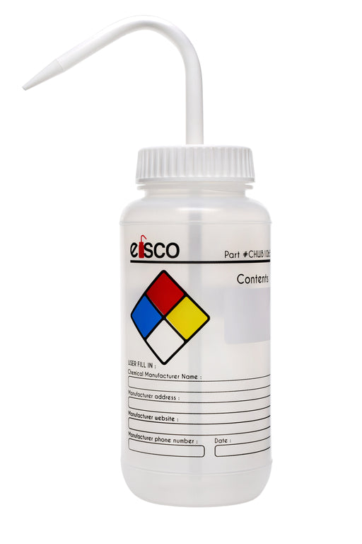 Performance Plastic Wash Bottle, Empty Labels (4 Color), 500 mL (Discontinued)
