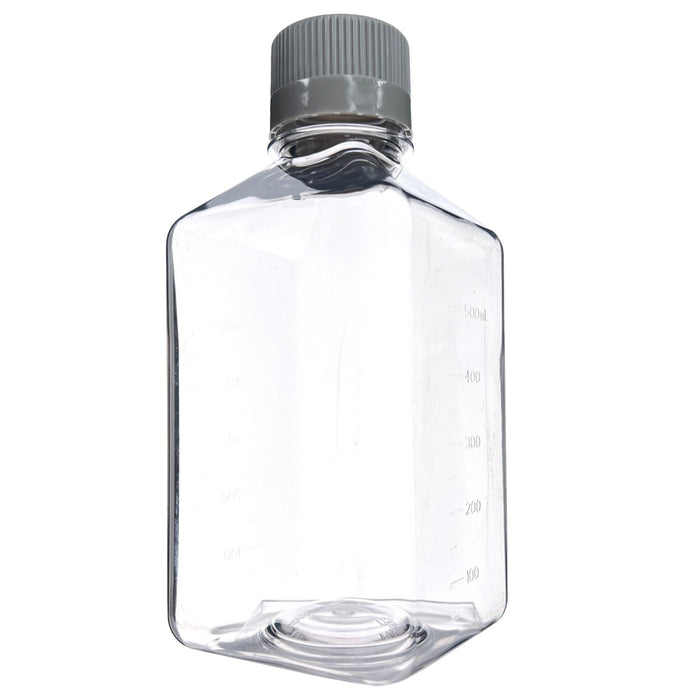 Eisco - Pack of 24, 500mL PET Media Bottles with HDPE Caps, Non-Sterile, Leakproof, Tamper-Evident, Lab-Grade, Ideal for Lab Reagents, Buffers & Biopharmaceutical Processing