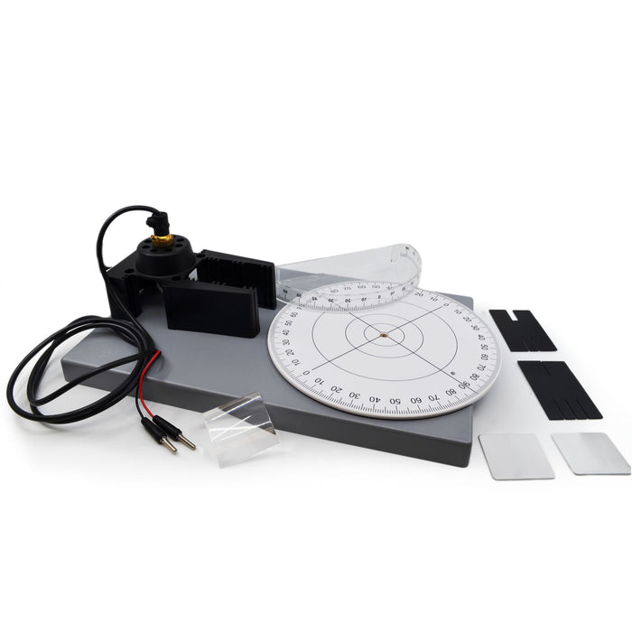 Eisco - Reflection and Refraction Apparatus Set - Study Wave Properties, Snell's Law, and Index of Refraction - Includes Light Source, Slit Attachments, and Acrylic Mediums for Classroom Use