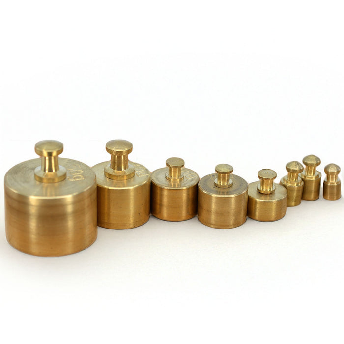 Eisco - Brass Mass Set for Scales and Balances - Includes 50g, 20g, 10g, 5g, 2g, 1g - Educational Tool for Teaching Weight, Mass, and Volume