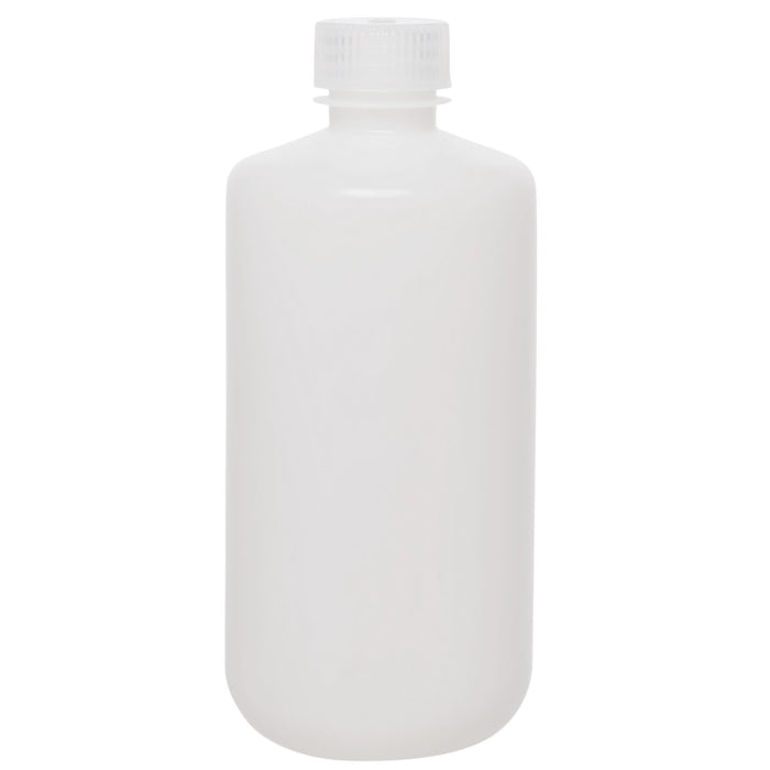 Eisco - Pack of 12, 500mL Narrow Mouth HDPE Translucent Reagent Bottles with Polypropylene Caps, Non-Sterile, Leak-Proof, Chemical Resistant, -100 to 120°C Temperature Range, Laboratory Storage and Transport