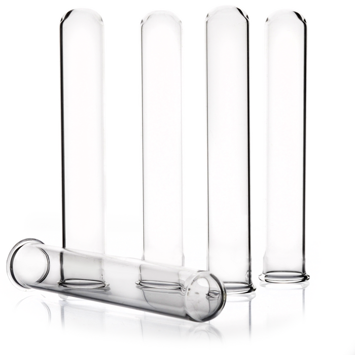 Eisco - Borosilicate Glass Test Tubes Pack of 100 - 12mL Capacity 100x16mm Size - Heat and Chemical Resistant -  Autoclavable Thin-Wall Tubes with Rim for Laboratory and Educational Use