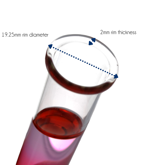 Eisco - Borosilicate Glass Test Tubes Pack of 100 - 12mL Capacity 100x16mm Size - Heat and Chemical Resistant -  Autoclavable Thin-Wall Tubes with Rim for Laboratory and Educational Use