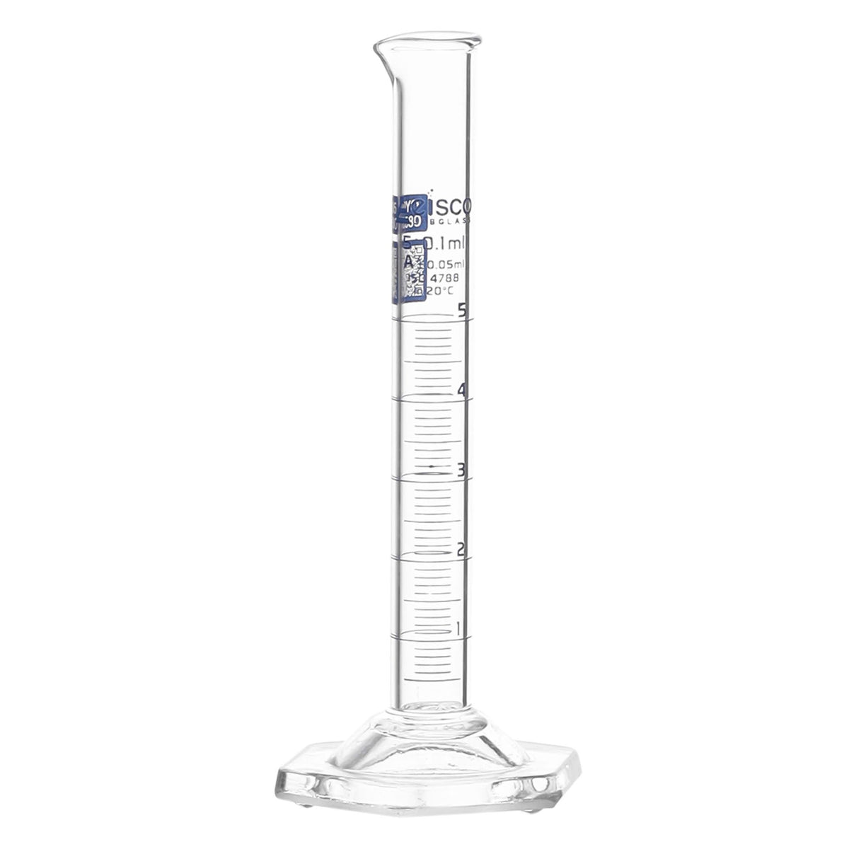 Eisco Labs - 5mL Measuring Cylinder - Tolerance ±0.05mL - Class A Grad