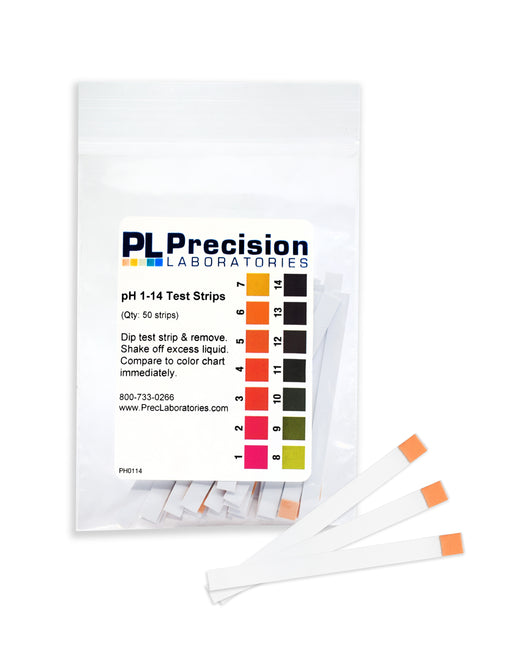 50PK pH Test Strips with Single Pad, 1-14 Range (Discontinued)