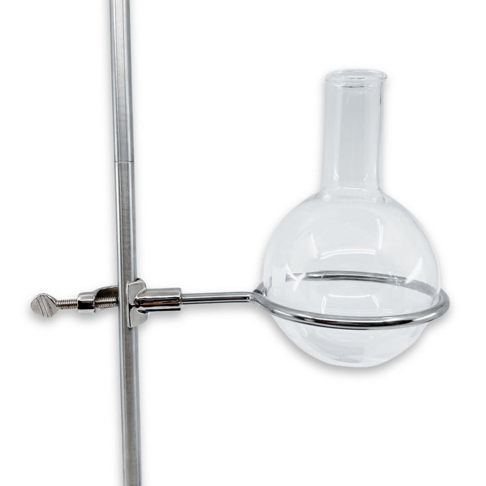 Eisco Labs - 10cm ID Support Ring with Integrated Boss Head - Plated Mild Steel, 7" Length, Fits Rods Up to 5/8" Diameter - Secure Support for Lab Glassware and Apparatus