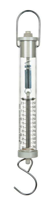 Eisco Labs - Acrylic Tubular Spring Scale (Dynamometer) 30N/3kg Capacity - Spring Scale, Pull Scale, Force Meter, Force Spring, Spring Scales for Science