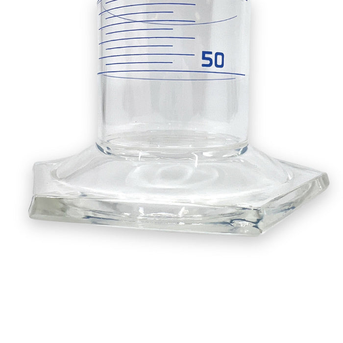 Eisco Labs - 500mL Measuring Cylinder - Tolerance ±2.50mL - Class A Graduated Cylinder - Calibrated TC - Hexagonal Base - Blue Graduations - Batch Work Certificate QR Code - Boro 3.3 Glass