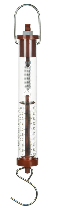 Eisco Labs - Acrylic Tubular Spring Scale (Dynamometer) 1N/100g Capacity - Spring Scale, Pull Scale, Force Meter, Force Spring, Spring Scales for Science