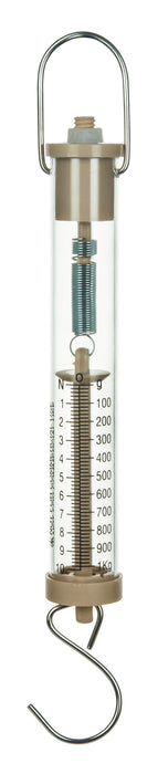 Eisco Labs - Acrylic Tubular Spring Scale (Dynamometer) 10N/1kg Capacity - Spring Scale, Pull Scale, Force Meter, Force Spring, Spring Scales for Science