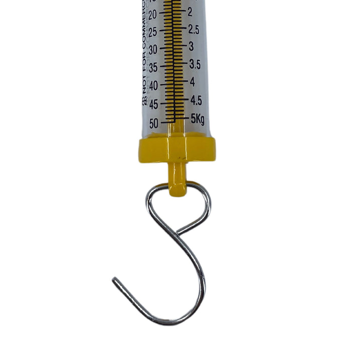 Eisco Labs - Acrylic Tubular Spring Scale (Dynamometer) 50N/5kg Capacity - Spring Scale, Pull Scale, Force Meter, Force Spring, Spring Scales for Science