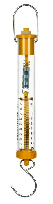 Eisco Labs - Acrylic Tubular Spring Scale (Dynamometer) 50N/5kg Capacity - Spring Scale, Pull Scale, Force Meter, Force Spring, Spring Scales for Science