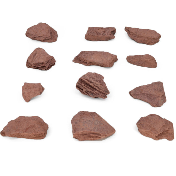 12 Pack - Raw Red Slate, Metamorphic Rock Specimens - Approx. 1"