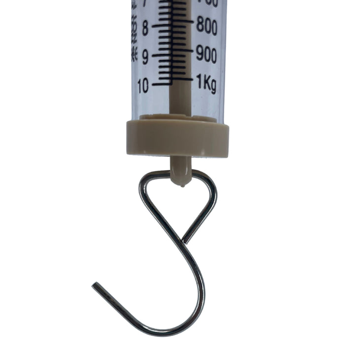 Eisco Labs - Acrylic Tubular Spring Scale (Dynamometer) 10N/1kg Capacity - Spring Scale, Pull Scale, Force Meter, Force Spring, Spring Scales for Science