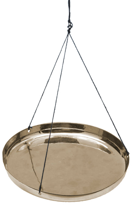 Scale Pan, 107mm (4.2") Approx Diameter - Brass Plated with Cording - Eisco Labs