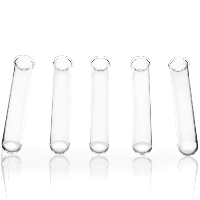 Eisco - Borosilicate Glass Test Tubes Pack of 100 - 12mL Capacity 100x16mm Size - Heat and Chemical Resistant -  Autoclavable Thin-Wall Tubes with Rim for Laboratory and Educational Use