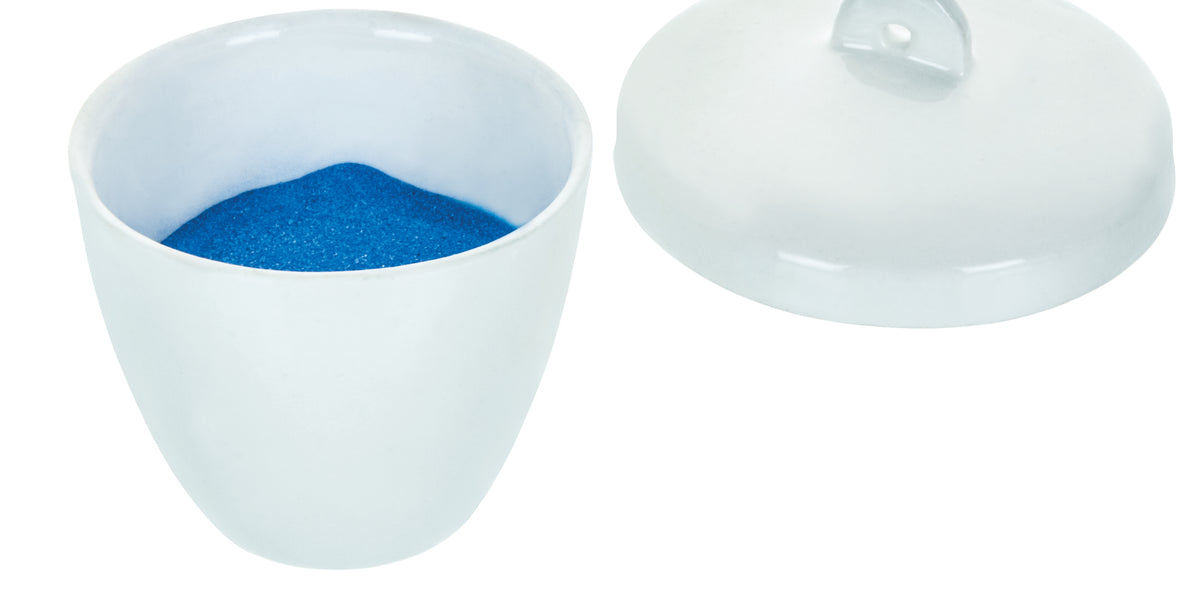 Porcelain Crucible with Lid, 100ml Capacity, Tall Form - Eisco Labs
