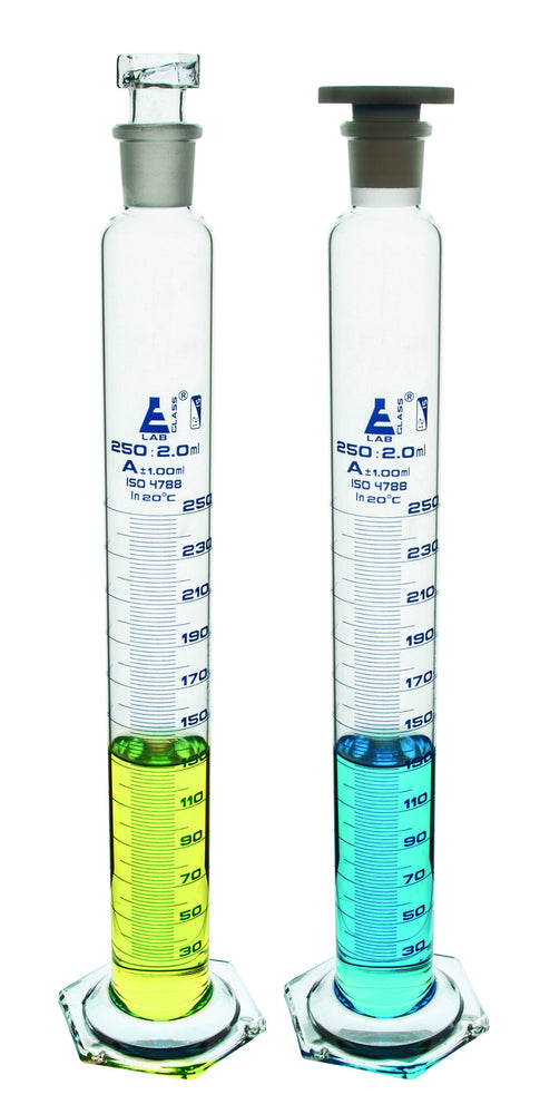 Cylinder Measuring Graduated with stopper, Class 'A'-25ml, White Graduation