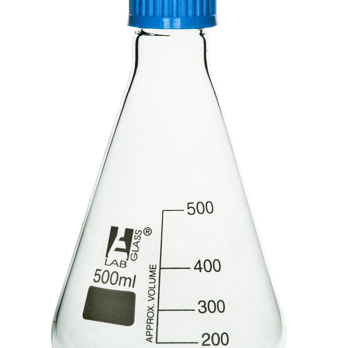 Erlenmeyer Flask, 500ml - Borosilicate Glass - With PTFE Screw