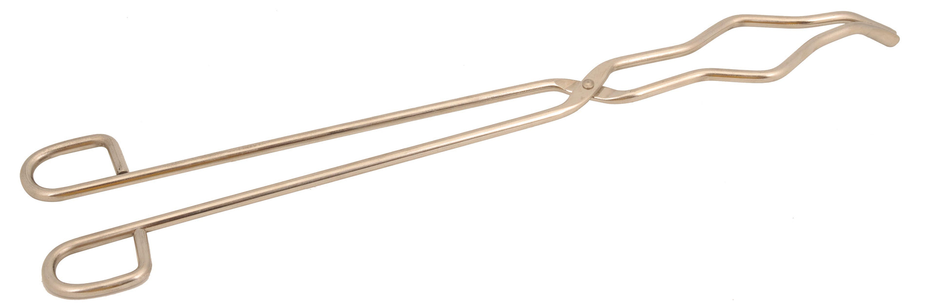 Crucible Tongs with Bow- Straight, Serrated Tips, Metal, 9.5 long