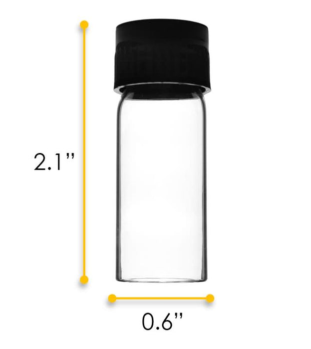 Culture Tube with Screw Cap, 5mL, 12/PK - 16x55mm - Flat Bottom - Borosilicate Glass