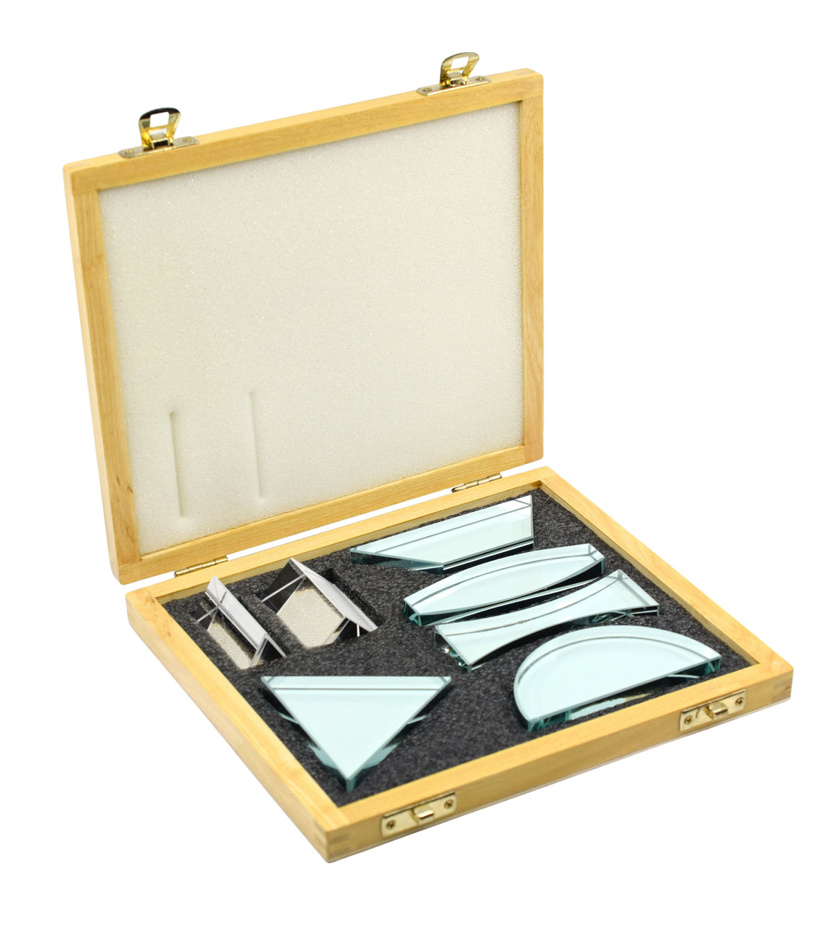 Glass Prisms & Lens Set, 7 Pcs - 13mm Thick - Wooden Storage Box — Eisco  Labs