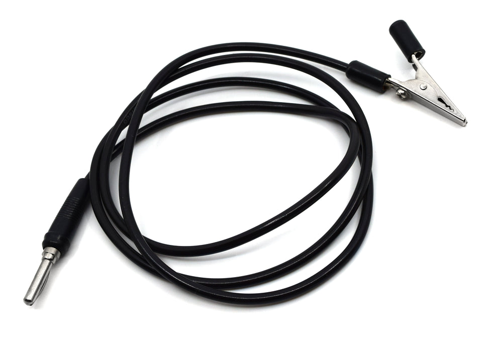 Eisco™ 1000mm Connecting LeadsÂ With Plug And Alligator Clip, Black