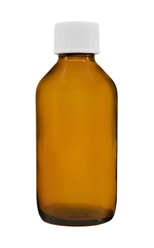 6PK Reagent Bottles, 100ml - Amber Colored Soda Glass