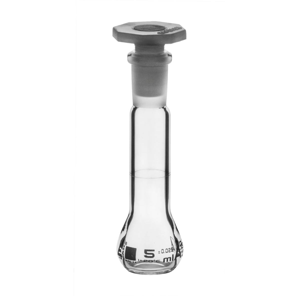 Volumetric Flask, 5ml - Class A - 10/19 Polyethylene Stopper, Borosili ...