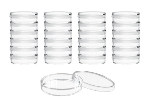 25PK Disposable Petri Dish with Lid - Sterile - 60x15mm - Polystyrene - Triple Vented - Transparent