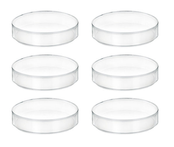 6PK Petri Dishes - 2" Diameter, 0.5" Depth - Polypropylene Plastic