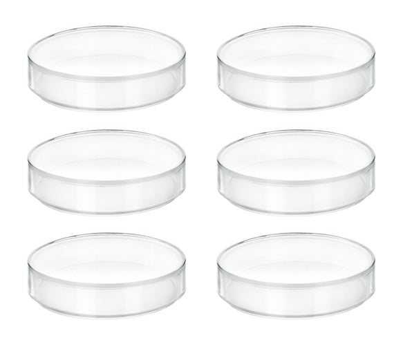 6PK Petri Dishes - 2" Diameter, 0.5" Depth - Polypropylene Plastic