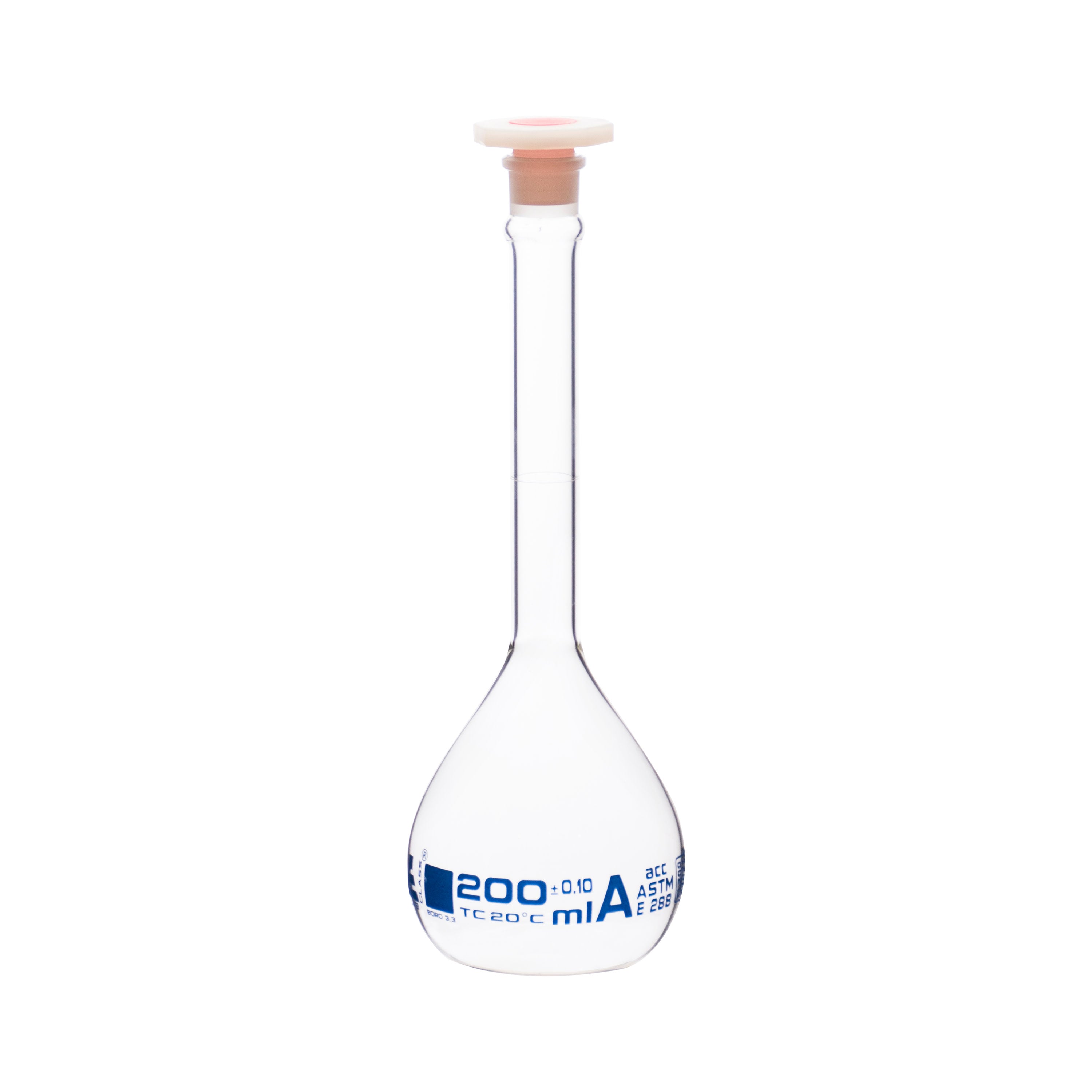 Volumetric Flask 200ml Class A Polypropylene Stopper Borosilicat — Eisco Labs 6081