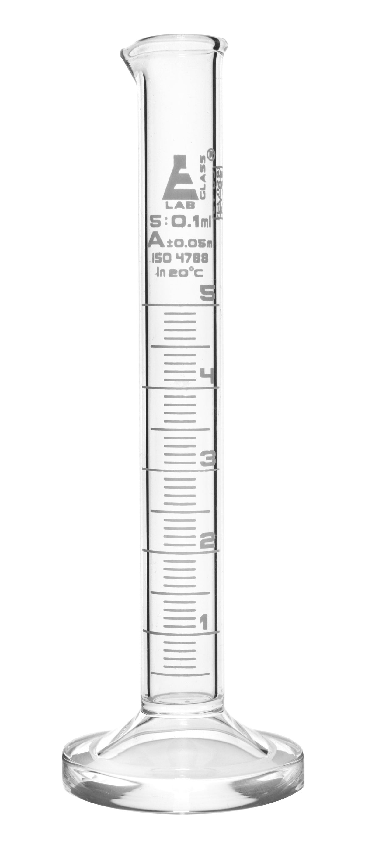 Graduated Cylinder, 5ml - Class A - White Graduations, Round Base ...