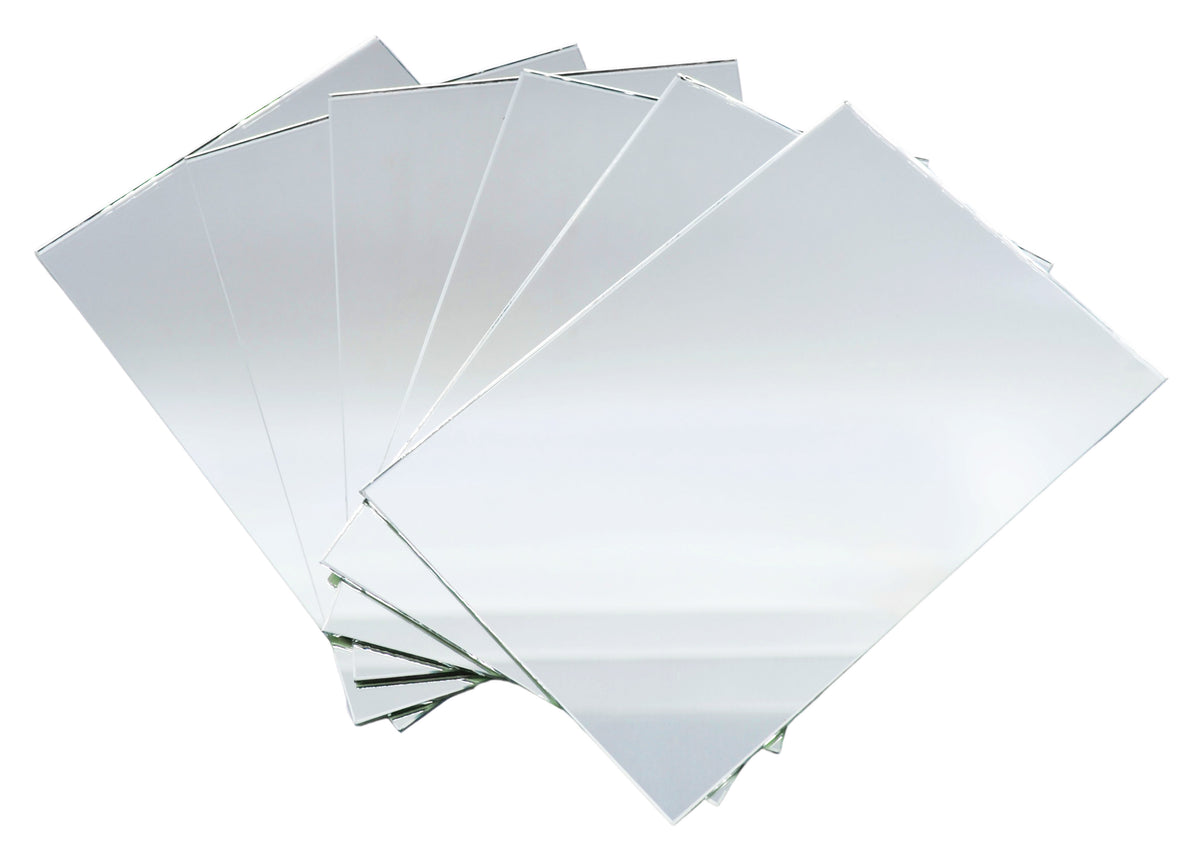 6PK Plano Mirrors, 6 x 4 Inch - Glass - Multi Use - Reflective, Lightw ...