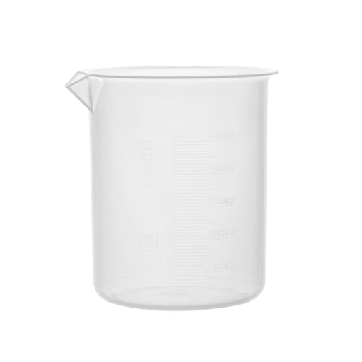 4PK Plastic Beakers, 500ml - Polypropylene - Raised Graduations