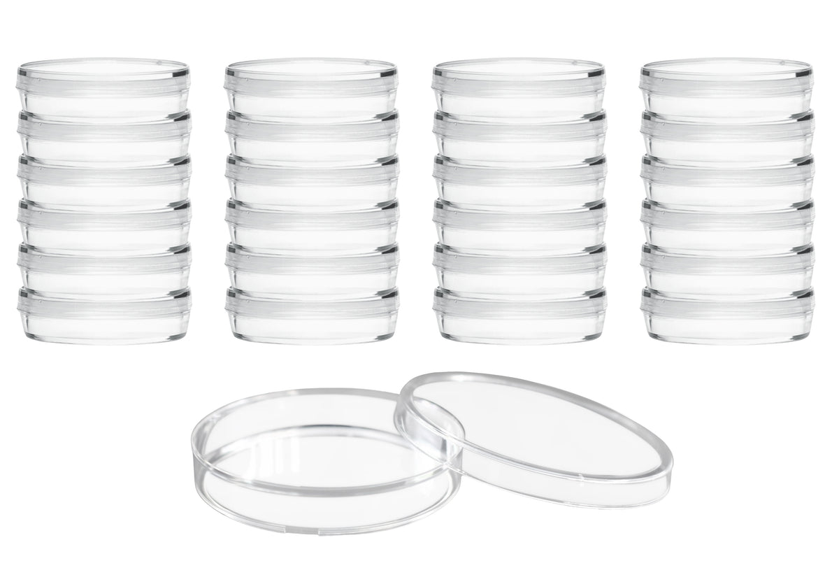 25PK Disposable Petri Dish with Lid - Sterile - 90x14mm - Polystyrene ...