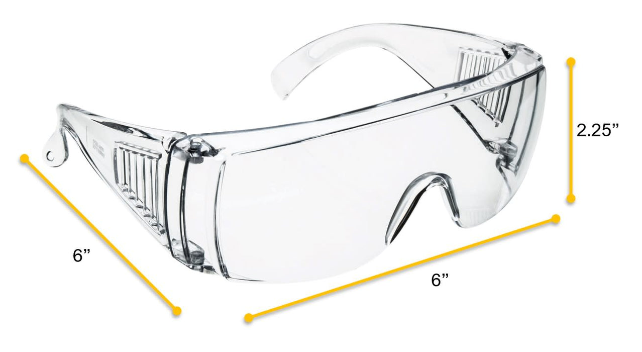 10PK Safety Glasses - Vented - Impact Resistant Polycarbonate Lens