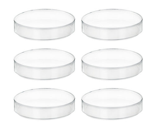 6PK Petri Dishes - 2.9" Diameter, 0.5" Depth - Polypropylene Plastic