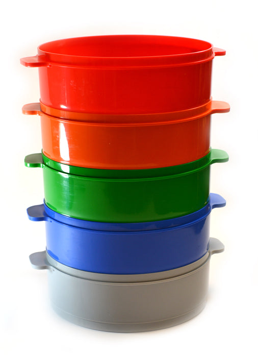 5PK Plastic Sifter, 8" - Stackable - Varying Hole Sizes