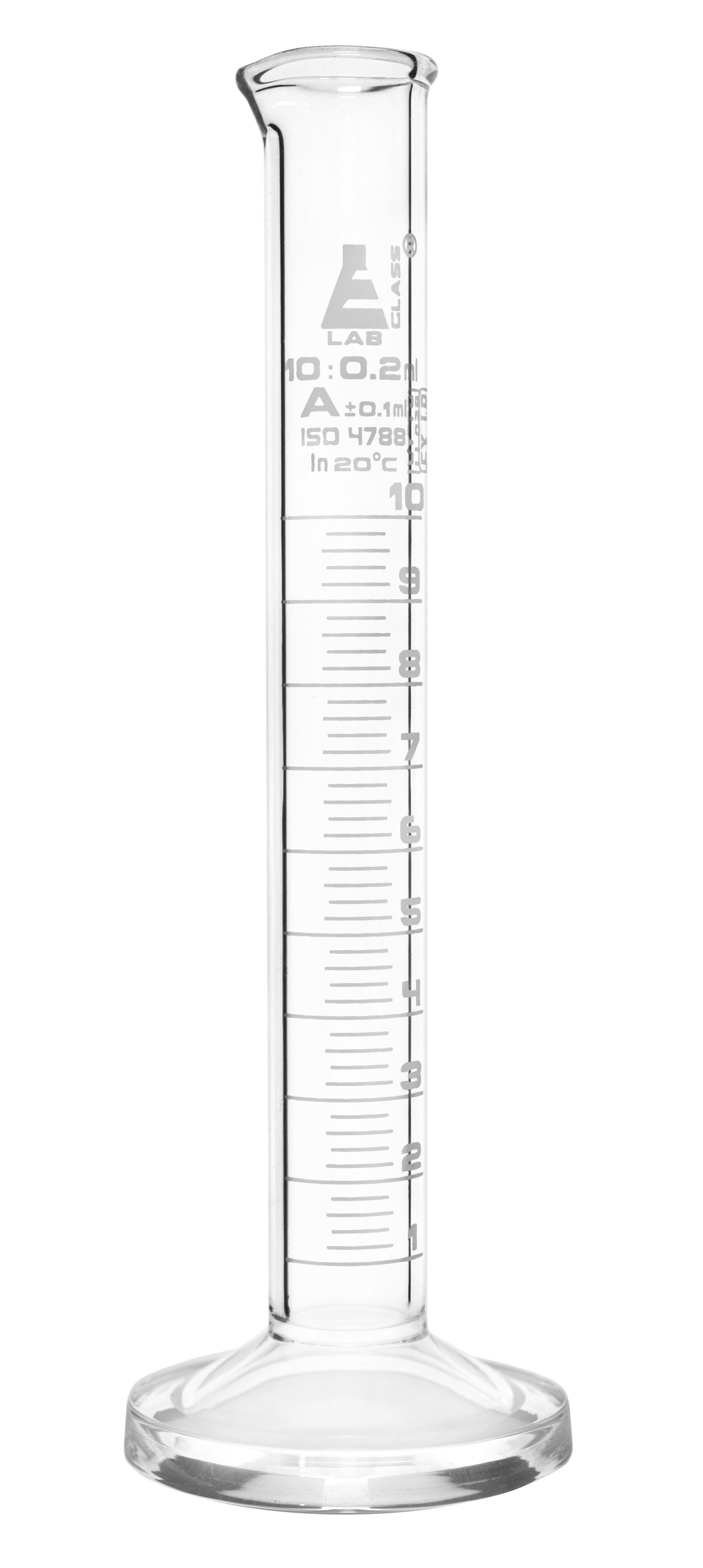 Graduated Cylinder, 10ml - Class A - White Graduations, Round Base ...