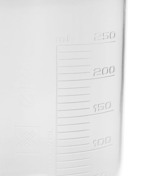 50PK Plastic Beakers, 250ml - Polypropylene - Raised Graduations