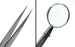 Forceps with Built-In Magnifying Glass, 5" - Fine Tips