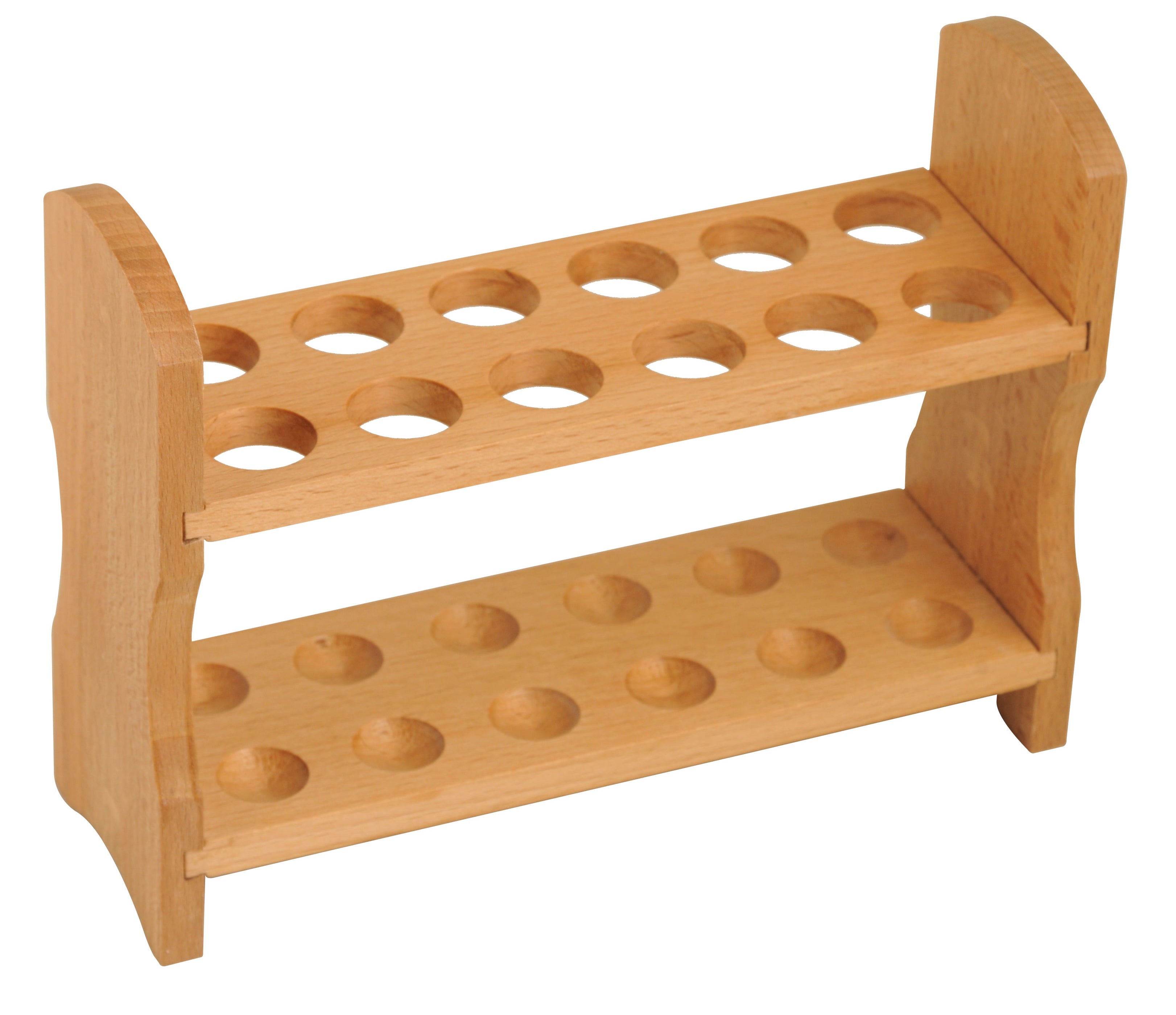 Test Tube Rack, 9 Inch - 12 Tube Capacity - Wooden, Beechwood — Eisco Labs