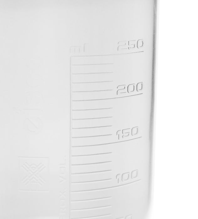 Plastic Beaker, 250ml - Polypropylene - Raised Graduations