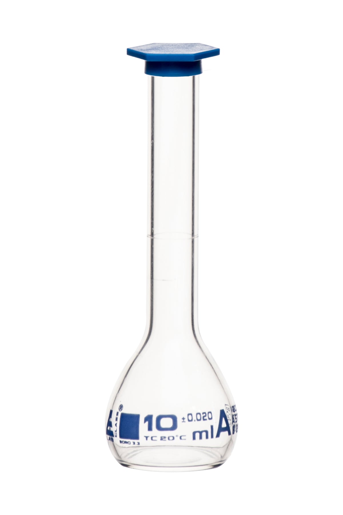 Volumetric Flask 10ml Class A Astm Snap Cap Blue Graduation Ma — Eisco Labs 6670