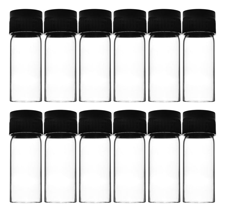 Culture Tube with Screw Cap, 5mL, 12/PK - 16x55mm - Flat Bottom - Borosilicate Glass